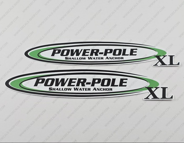Power-Pole XL Shallow Water Anchor Logo Decal Set of 2 x 12"